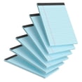 thumbnail image 1 of Legal Pads, Colored Note Pads, Micro Perforated Writing Pads – 6 Pc, 5x8 inch, Total 50 Sheets, Lined Paper College Ruled Pad of Paper Notebook To-Do List for Home and Office Supplies(Blue), 1 of 9