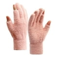 thumbnail image 2 of Guantes de invierno Skymirror, resistentes al frío y térmicos, de felpa, tejidos de imitación de piel de visón con diseño de medio dedo para otoño, invierno, hogar y exterior., 2 of 8