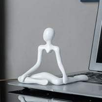 SPOORYYO White Plastic Thinker Figure Statue, Cute Abstract Room Decor Art Ornament for Living Room