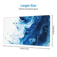 thumbnail image 2 of Rateoe Blue White Fluid Art Print Mouse Pad - Extended Large Gaming Mousepad,Non-Slip Stitched Edge,16x29.5 Inch, 2 of 8