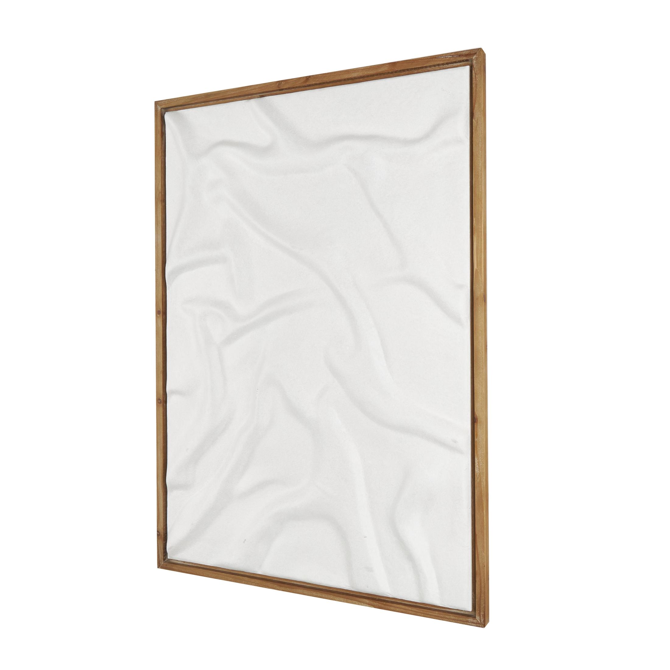 32" x 45" Abstract Dimensional Shaped Abstract Framed Wall Art with Brown Wooden Frame, by DecMode