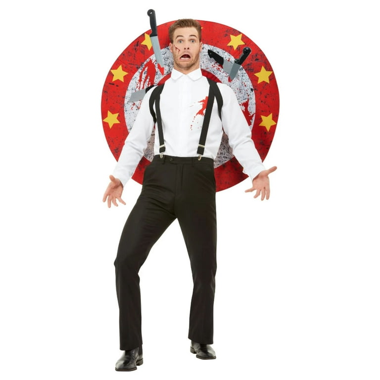 Knife Thrower Adult Red White Deluxe Costume Knife Thrower Adult Red White Deluxe Costume