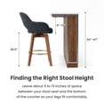 thumbnail image 6 of AFO 26" Upholstered Counter Height Bar Stools Set of 2, Modern Swivel Bar Stool with Armrests & Solid Wood Legs, Mid Century Barstool Island Chairs for Kitchen Island Dining Room, Dark Blue, 6 of 12