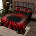 thumbnail image 2 of Erosebridal Gradient Black Hole Coverlet Set Twin, Red Neon Lights Bedding Set 2pcs, 2 of 5