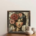 thumbnail image 6 of Floral Portrait Wood Art Wooden Sign Wall Plaque - Vintage Art Decoration, Wall Decoration - Ideal Gift For Home Decoration, Living Room, Bathroom, Bedroom, Garden, Dining, Bar, Cafe, Festival Part, 6 of 7