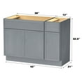 thumbnail image 3 of 42" Freestanding Bathroom Vanity Cabinet without Top in Smoky Gray, 3 of 6