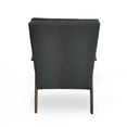 thumbnail image 4 of GDF Studio Zechariah Mid Century Fabric Tufted Club Chairs, Set of 2, Charcoal Gray and Walnut, 4 of 7