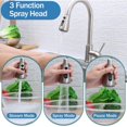 thumbnail image 3 of Grifo de cocina Homikit de níquel cepillado con pulverizador desplegable, 3 of 6