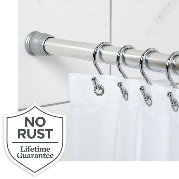 Chrome Shower Curtain Tension Rod 50, How To Install Tension Rod Shower Curtain