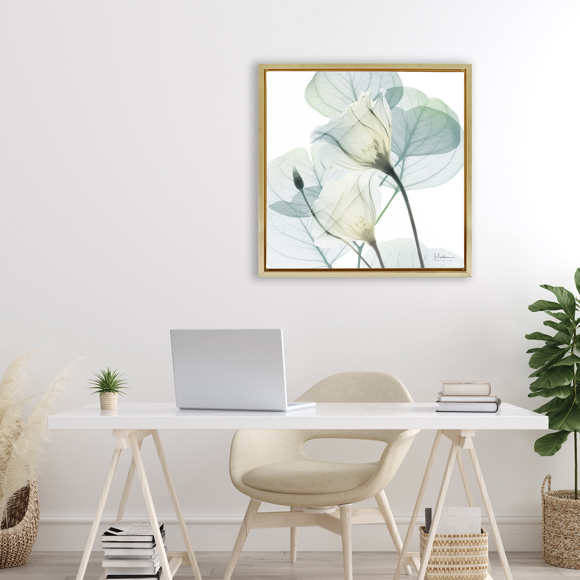 Stupell Industries Divine Fate Petals Gold Framed Floater Canvas Wall Art, design by Albert Koetsier