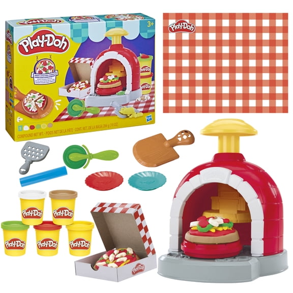 Play-Doh Stamp & Spin Pizza Playset, Play Kitchen Toys for Kids 3 