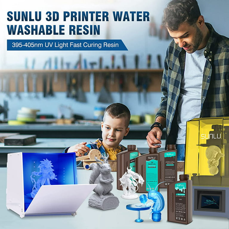  SUNLU 3D Printer Resin 2KG,Standard Photopolymer Fast Curing  Resin for 4K/8K LCD/DLP/SLA Resin 3D Printer, 405nm UV Curing 3D Printing  Resin, Excellent Fluidity, Easy to Use, Black 2000g : Industrial 