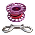 thumbnail image 2 of Carrete para buceo Zulema de acero inoxidable 98 pies línea rosa púrpura, 2 of 8