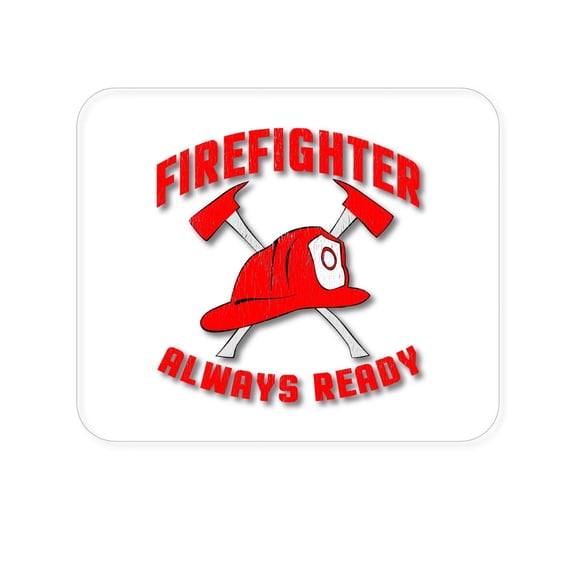 DistinctInk Mouse Pad - 1/4" Foam Rubber - Firefighter - Always Ready