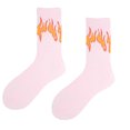 thumbnail image 3 of Milue Japanese Harajuku Women Men Flame Print Crew Socks Hip Hop Contrast Color Ribbed Casual Sports Street Skateboard Mid Tube Anklet Hosiery, 3 of 20