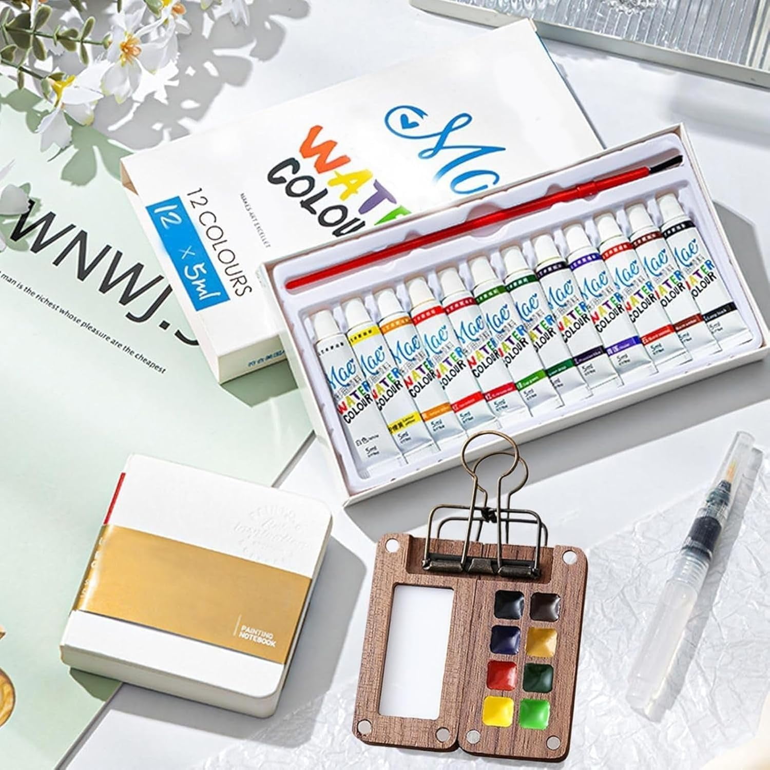 Watercolor Kit, Watercolor Set, Mini Watercolors Set, Pocket Artist Watercolors Travel Sets, Travel Water Color Kit