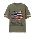 thumbnail image 3 of Youpwaven Men's 250th Anniversary USA Graphic T-Shirt, Vintage Washed We The People Patriotic Tee, Loose Fit Short Sleeve 1776-2026 Commemorative Top, 3 of 5