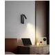 thumbnail image 4 of Negro 3000K Luces de pared Dormitorio Lámpara de pared LED Escalera interior Luz de pared Interruptor de cabecera/LED 3W COB/Garajes Pasillo Hoteles Rotación de 360 ​​​​grados Rojo Verde, 4 of 4