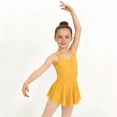 thumbnail image 2 of HAOTAGS Girls Ballet Cami Leotard,Mini Tutu Sleeveless Tank Basics Practice Dance Class Yellow 5-6, 2 of 9