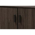 thumbnail image 6 of Baxton Studio Baldor Modern and Contemporary Dark Brown Finished Wood 3-Door Shoe Cabinet, 6 of 7