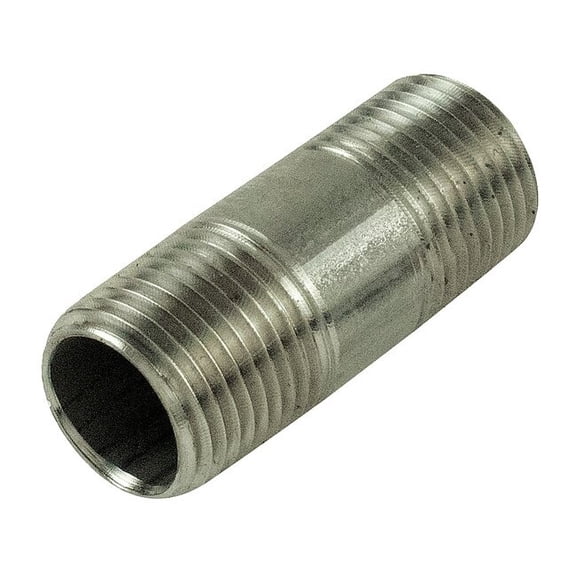 1-1/4" MNPT x 3-1/2" TBE Stainless Steel Pipe Nipple Sch 80