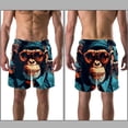 thumbnail image 3 of luoweisi Men's Beach Shorts Quick Dry Swim Trunks with Mesh Lining Monkey M, 3 of 5