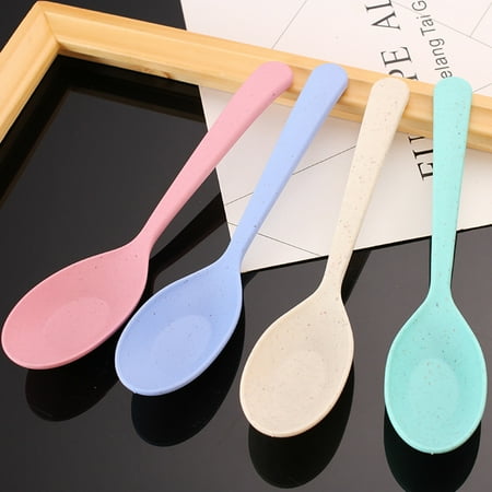 

GROFRY Soup Spoon Eco-friendly Long Handle Plastic Microwave Dishwasher Safe Porridge Spoon Kids Tableware