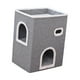 thumbnail image 5 of Cama plegable para gatos con almohadilla para rascar, nido, condominio, garra de molienda, escondite para gatos, cubo apilable para suministros para, 5 of 9