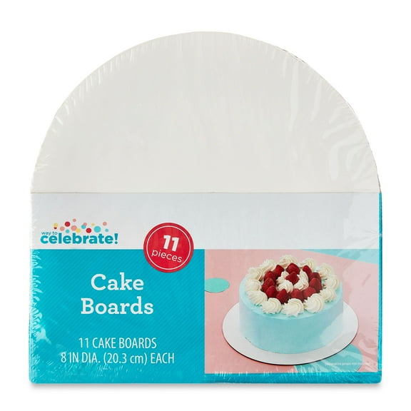 8" White Round Paper Cake Boards, 11 Count, by Way To Celebrate