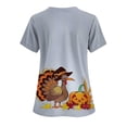 thumbnail image 2 of QATAINLAV Novelty Thanksgiving Scrubs for Women Holiday Scrub Tops Turkey Printed Short Sleeve V Neck Medical Nursing Working Uniform Blouse with Pockets Multicolor#3 XL, 2 of 3