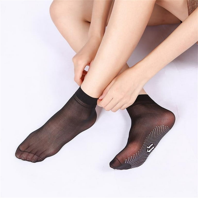 2023 Anti-slip Gel Velvet Crystal Stockings Female Socks Wear Breathable  Super-thin Short Gel Tube Socks