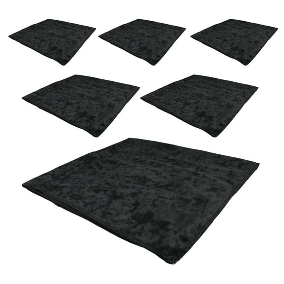 Homeford Velvet Dinner Cloth Napkin, 20-inch, 6-count, Black