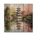 thumbnail image 3 of Designart "Asian Art peaceful Pagoda V" Asian Print on Natural Pine Wood, 3 of 5