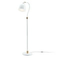 thumbnail image 3 of Evelyn&Zoe Vincent Adjustable/Arc Floor Lamp with Metal Shade, Matte White/Brass/Matte White, 3 of 11