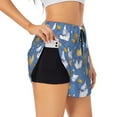 thumbnail image 3 of Lsque Chicken Family Printed Women's Running Shorts with Liner Pockets,Elastic Quick Dry Workout Athletic Gym Yoga Shorts,Womens High Waist Shorts-XX-Large, 3 of 9