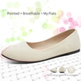 thumbnail image 4 of AOMAIS Women's Fashion Ballet Flats Pointy Toe Flats Mesh Casual Shoes for Women Slip on Shoes(Beige,US11), 4 of 10