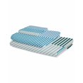 thumbnail image 2 of Colorful Stripe Towel Set of 3, Soft Microfiber Bath Towels, Hand Towel, Washcloths, Modern Teal Blue Green Vertical Striped Quick-Dry Absorbent Towels for Bathroom Kitchen Hotel Beach Gym Spa, 2 of 7