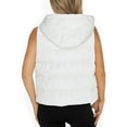 thumbnail image 2 of Women's Gameday Couture  White Green Bay Packers Hooded Full-Snap Puffer Vest, 2 of 3