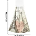 thumbnail image 3 of GZHJMY Eiffel Tower Angle Hanging Hand Towels Soft Absorbent Hand Towels Dishcloths with Hanging Loop for Kitchen Bathroom 12 x 17 Inch,2PCS, 3 of 7