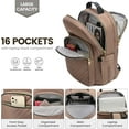 thumbnail image 4 of Lovevook Laptop Backpack for Women, 15.6" Quilted Travel Backpack with Anti-Thief Pocket, Teacher Backpack Book Bag Nurse Bag Purse with USB-Coffee Brown, 4 of 7