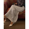 thumbnail image 4 of Silver Sequin Embellished Maxi Skirt With Side Slit For Women Holiday Party Elegant Evening Wear, 4 of 7