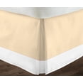 thumbnail image 3 of Luxury 1 Piece Split Corner Two Tone Tailored Bed Skirt, King Size 18 Inch Deep Pocket, 100% Egyptian Cotton, 800 Thread Count, Solid White/Ivory Color., 3 of 3