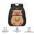 thumbnail image 6 of Uorisanigo Cute Capybara Print Kids Children School Backpack for Boys 5-8, Breathable Lightweight Schoolbag with Water Bottle Pocket, Casual Daypack for Hiking Camping, 6 of 7