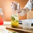 thumbnail image 3 of Bxaolu Glass Pitcher with Lid[Cup], 27 oz/ 0.8 Liter Water Pitcher, Glass Water Carafe for Cold Brew, Coffee, Lemonade, Iced Tea,Beverage, Heat Resistant Water Glass Jug 1Pack, 3 of 10