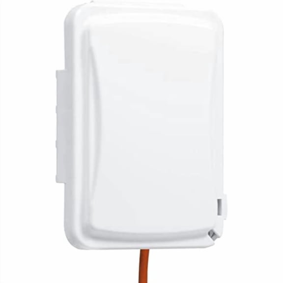 TayMac MM110W Weatherproof Single Outlet Outdoor Receptacle Cover, 5/8 Inches Deep, White