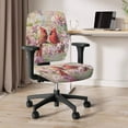 thumbnail image 3 of SCRAWLGOD Cardinal Peach Blossom Stretchy Cover for Office Chair Seat Breathable High Back Chair Slipcover Washable Protective Desk Chair Cover for Home Decor, 2 PCS, 3 of 7