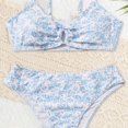 thumbnail image 4 of Swimsuits For Girls 2 Piece Swimsuit Floral Prints Thin Strap Bikini Sets Beach Bathing Suit Swimwear for Teen GirlsSky Blue,9-11 Years, 4 of 5