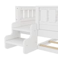 thumbnail image 6 of Bellemave Full Bed with Trundle and Small Stairs, Full Size Platform Bed Frame with Rail and Bookshelf, Wooden Montessori Floor Bed No Box Spring Needed,White, 6 of 7