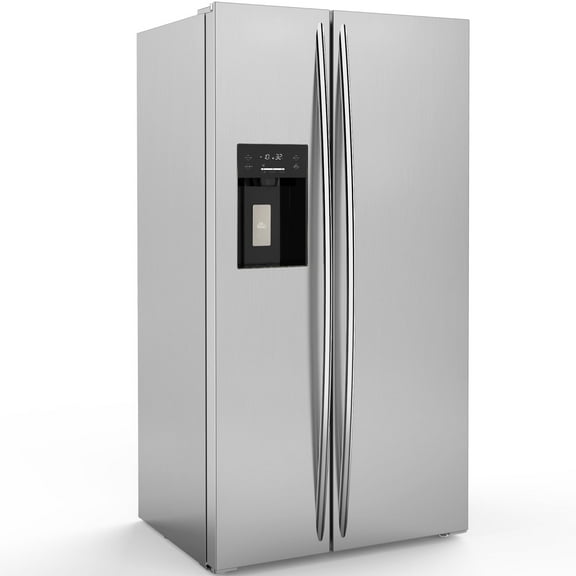 KNDKO 25.6 Cu.Ft Stainless Steel Side-by-Side Refrigerators with Freezer & Ice Maker