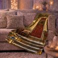 thumbnail image 6 of Warm Brown Snowy Porch Scene, Rustic Winter Porch Art Style for Winter Holiday Decor Enthusiasts, Housewarming Gift with Cozy Flannel Blanket, Home Decor for Living Room And Family Room And, 6 of 9